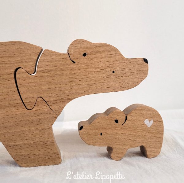 Puzzle maman ours et son bébé